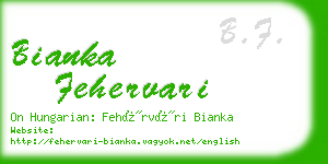 bianka fehervari business card